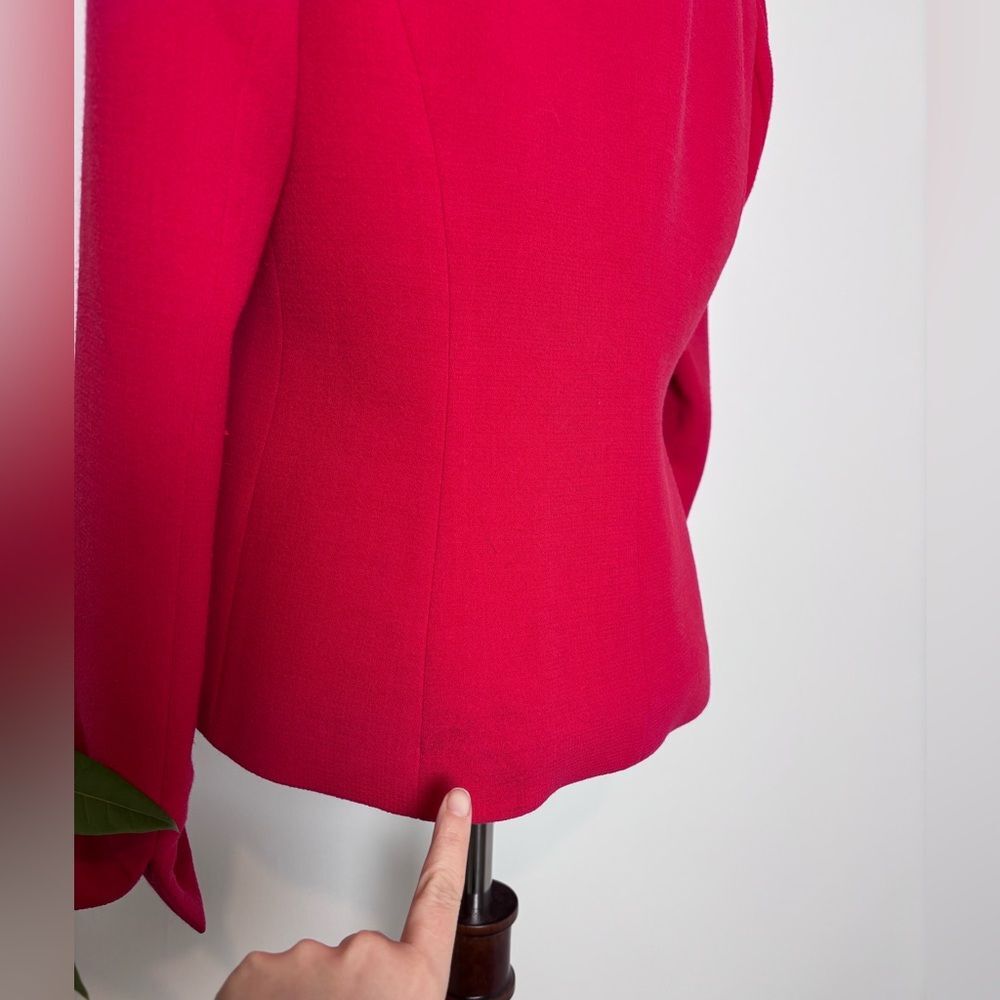 Nina Mclemore Jacket Pink 100% Virgin Wool 100% Silk Lining - Picture 5 of 12